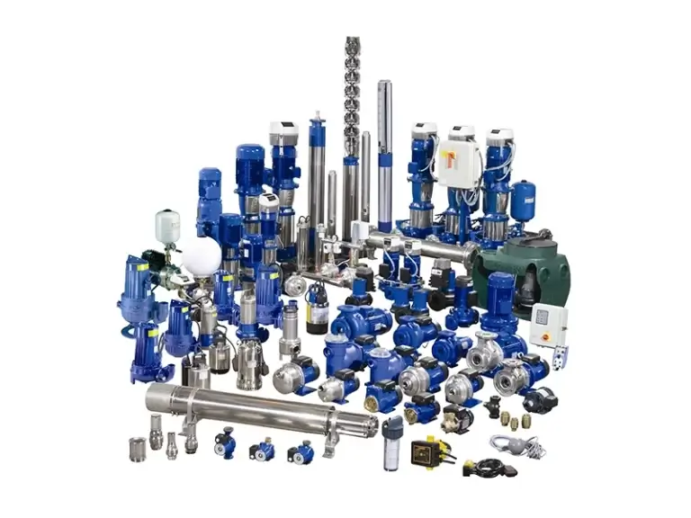 Centrifugal pump spare parts including impellers, mechanical seals, shafts, and bearings for industrial water treatment systems