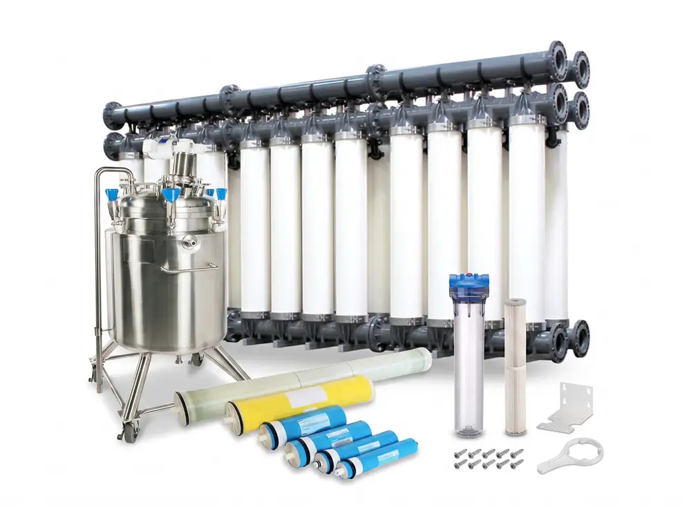 Water filtration and membrane products including RO membranes, UF membranes, cartridges, and vessels for treatment systems.